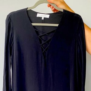 ASTR the Label Lace Up Bell Sleeve Shift Dress